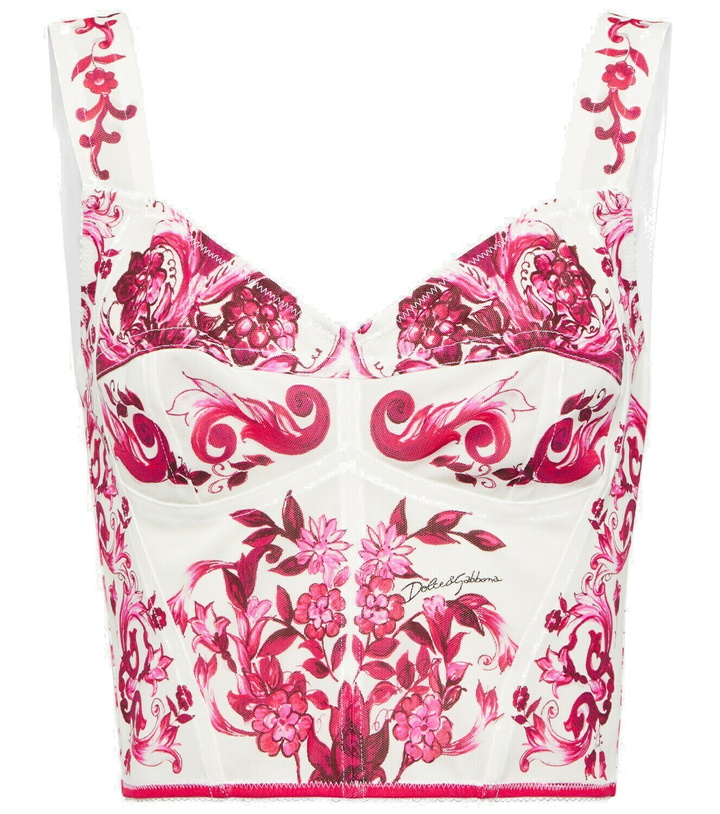 Photo: Dolce&Gabbana Majolica printed corset top