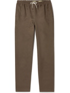 De Bonne Facture - Straight-Leg Cotton-Moleskin Drawstring Trousers - Brown