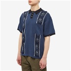 Pass~Port Men's Haven Knitted Polo Shirt in Navy