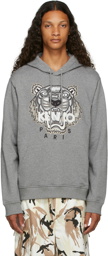 Kenzo Grey Embroidered Tiger Hoodie