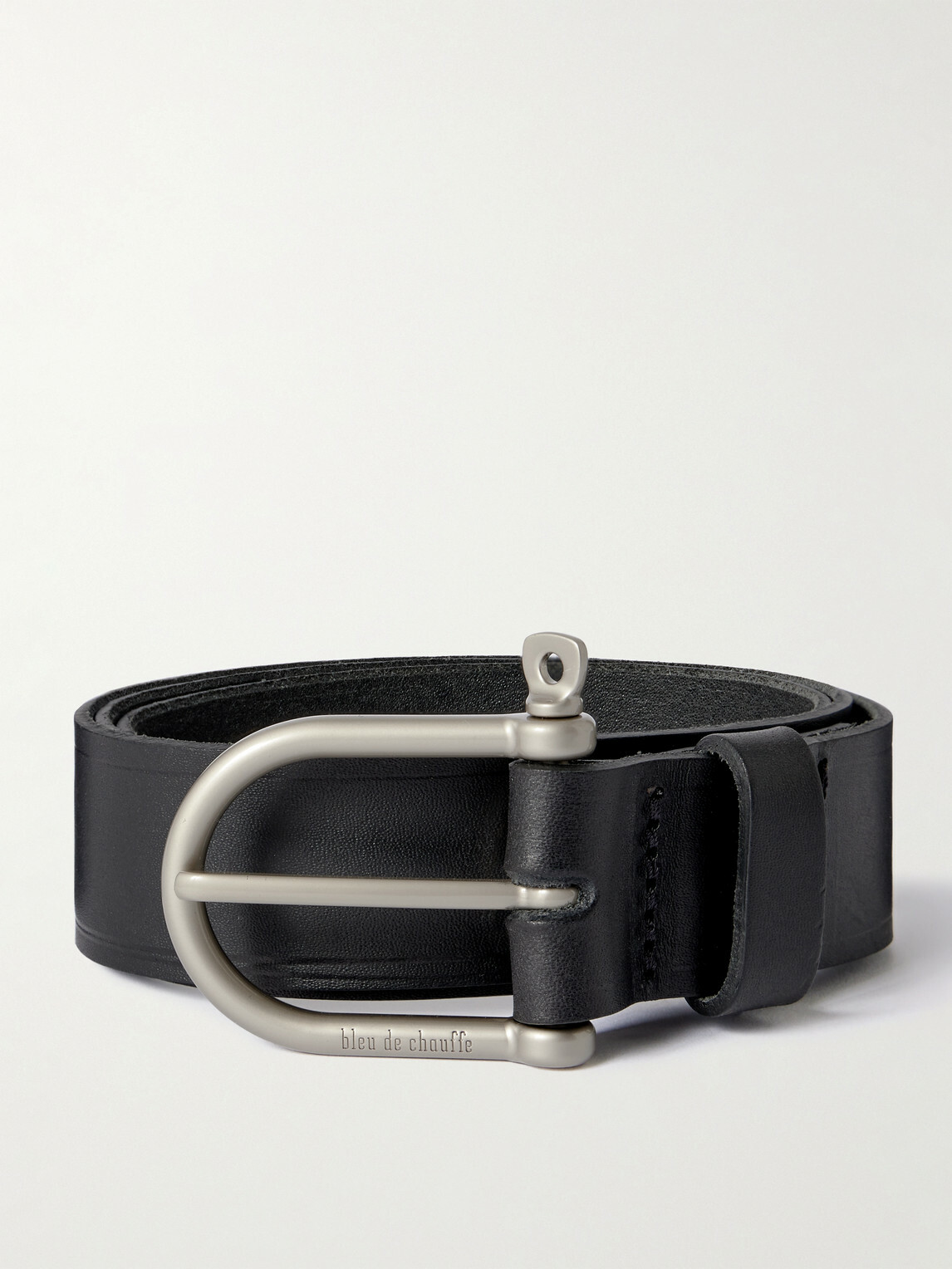 Bleu de Chauffe - 3.5cm Manille Leather Belt - Black