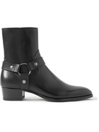 SAINT LAURENT - Wyatt Buckled Leather Boots - Black