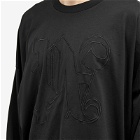 Palm Angels Men's Monogram Statement Long Sleeve T-Shirt in Black