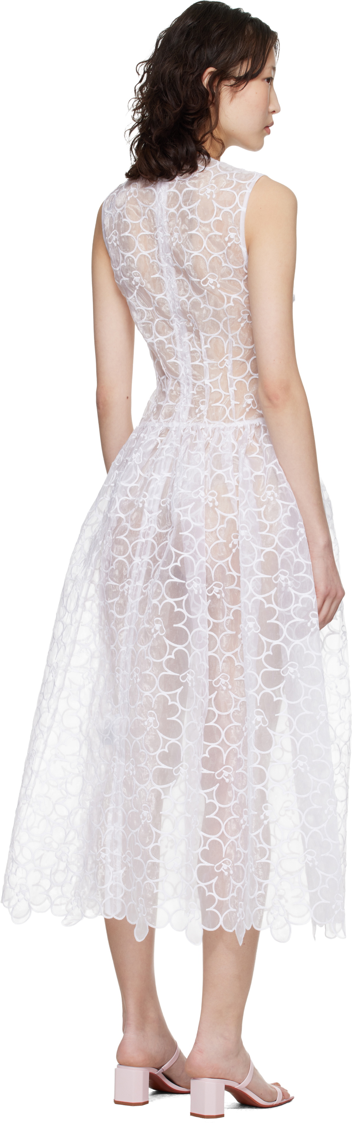 Cecilie Bahnsen White CBcate Midi Dress