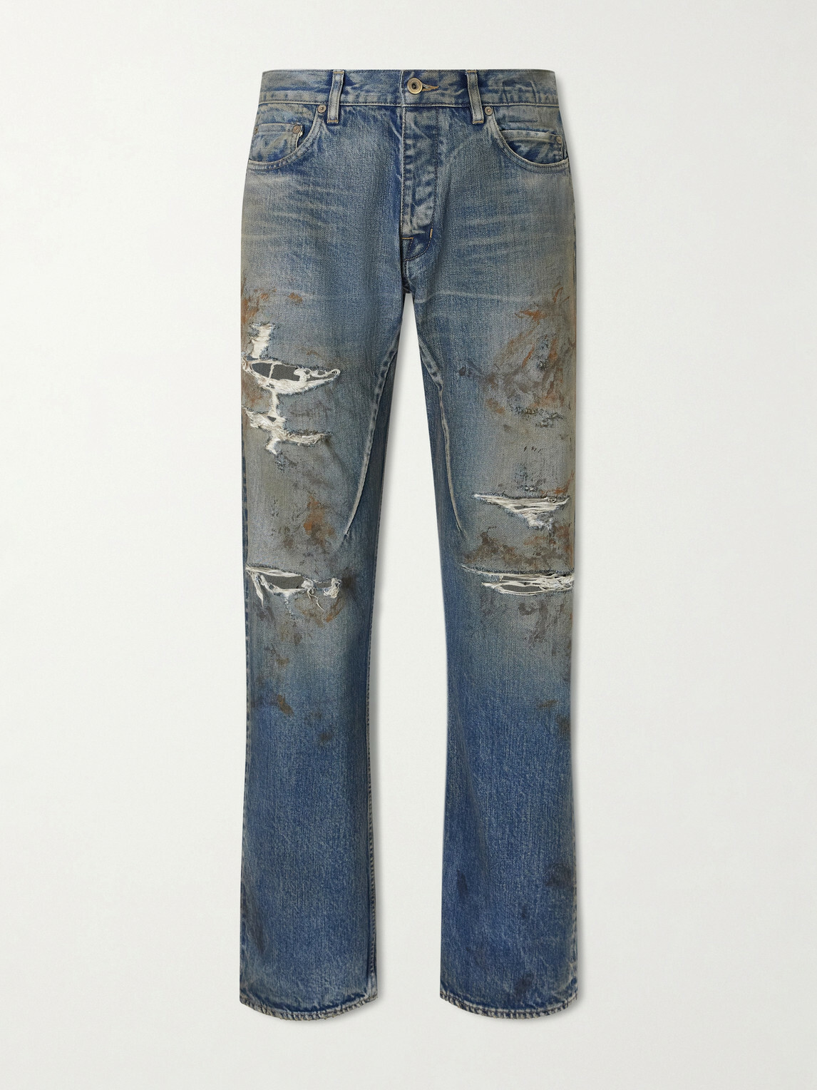 DRKSHDW by Rick Owens - Kurdt Straight-Leg Distressed Jeans - Blue