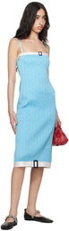 SUPER YAYA Blue Audrey Pool Midi Dress