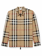 Burberry - Checked Cotton-Gabardine Jacket - Neutrals