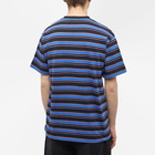 Edwin Men's Quarter Stripe T-Shirt in Black/Dazzling Blue