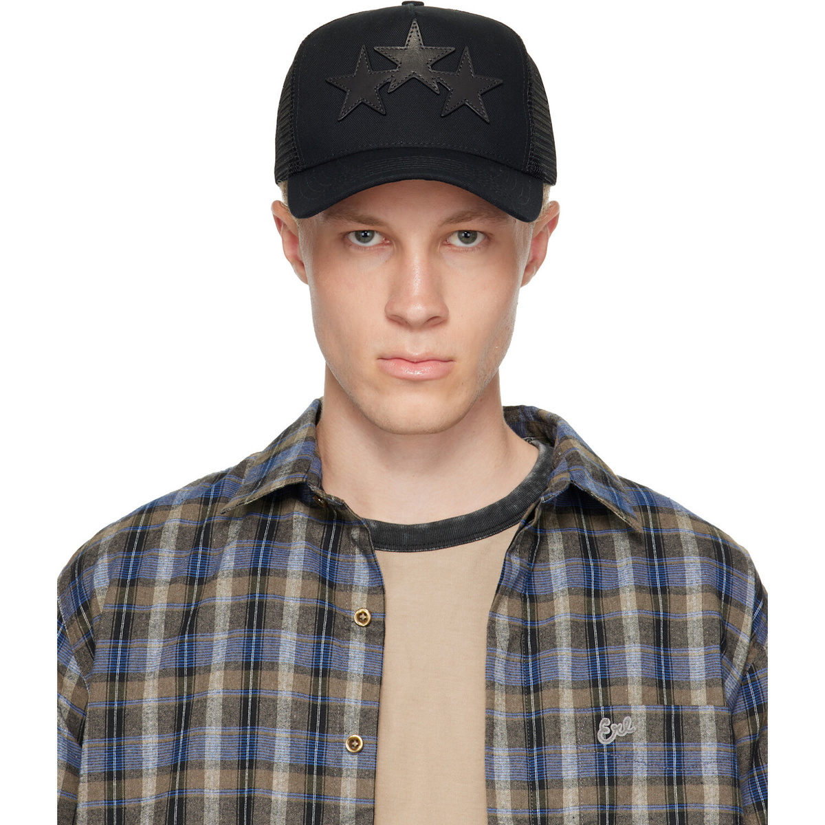 AMIRI Black 3 Star Trucker Cap