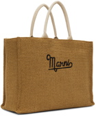 Marni Tan Raffia Summer Shopping Tote