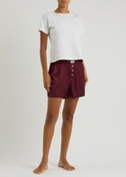 Love Stories James Satin Pyjama Shorts Burgundy