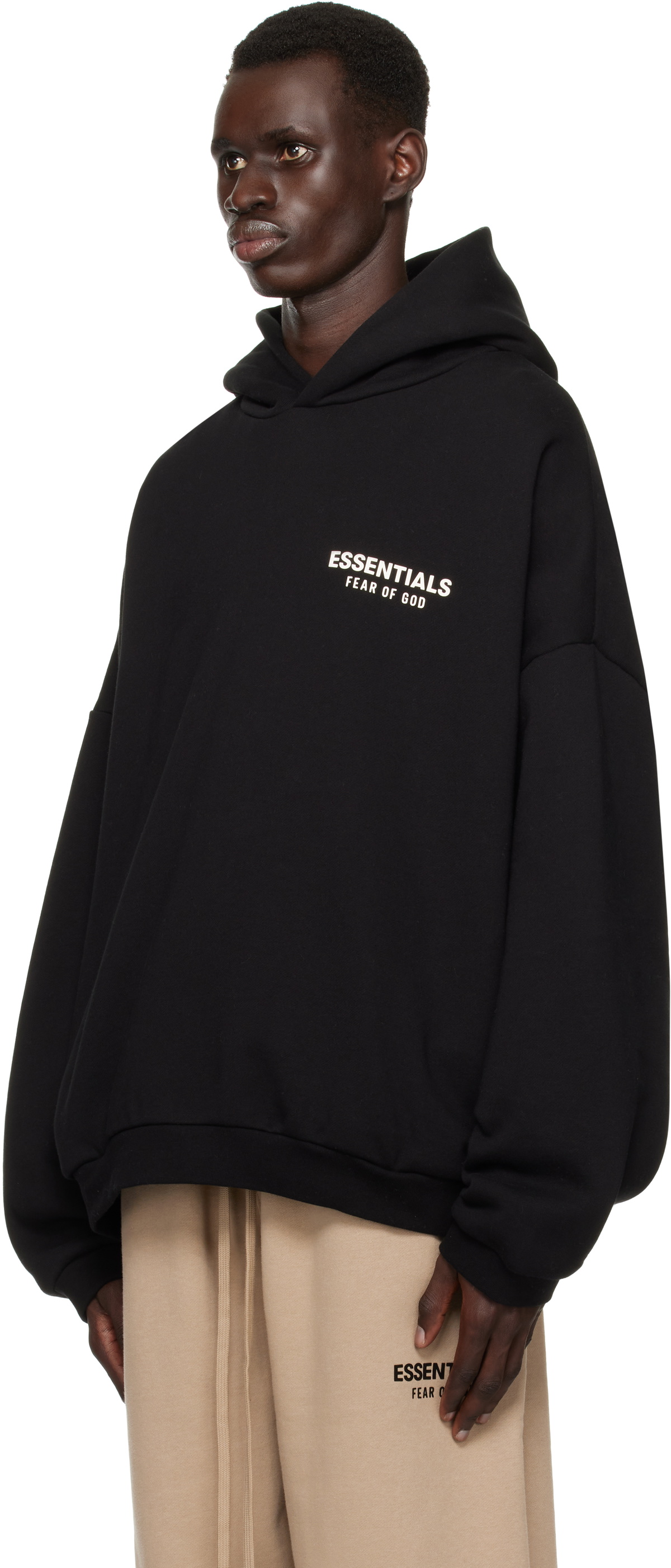 Fear of God ESSENTIALS Black Fleece Hoodie Fear Of God Essentials