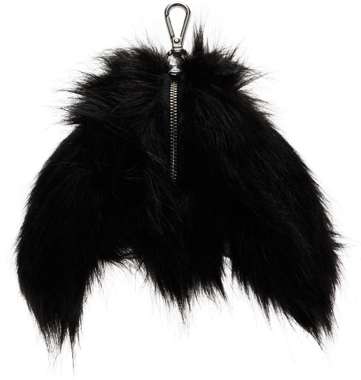 Simone Rocha Black Faux Fur Hare Coin Purse Bag Charm