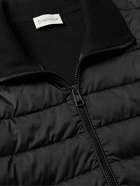 Moncler - Slim-Fit Panelled Wool-Blend and Quilted Shell Down Zip-Up Cardigan - Black