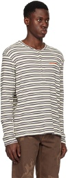 BLUEMARBLE White & Gray Stripe Long Sleeve T-Shirt