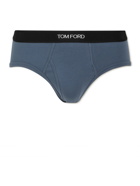 TOM FORD - Stretch-Cotton Briefs - Blue