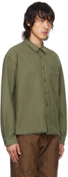 John Elliott Khaki Solid Hemi Shirt