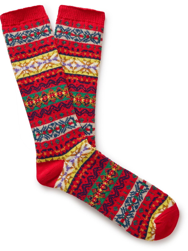 Photo: Anonymous ism - Fair Isle Cotton-Blend Socks