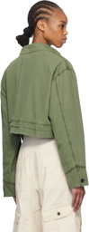 We11done Khaki Cropped Work Jacket
