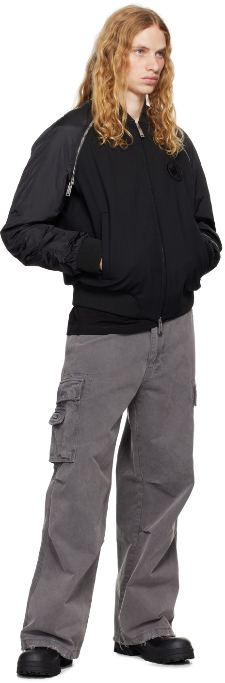 Dsquared2 Black Classic Zipped Bomber Jacket