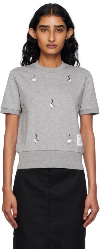 Photo: Thom Browne Gray Cotton Milano Geese T-shirt