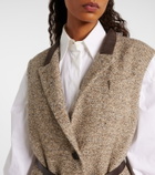 Brunello Cucinelli Belted wool and silk-blend vest