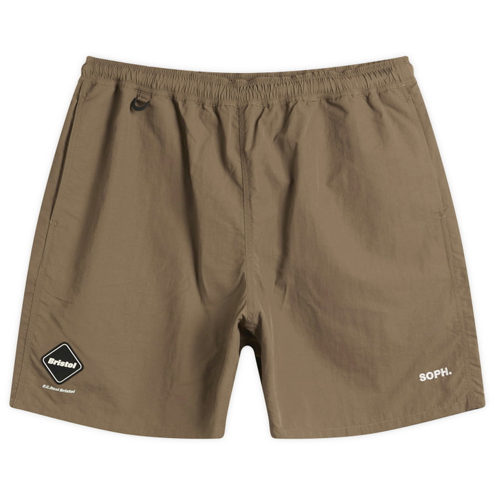 Photo: F.C. Real Bristol Men's Nylon Easy Shorts in Mocha