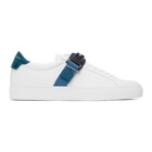 Givenchy White and Blue Strap Urban Knot Sneakers