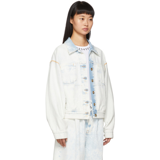 MM6 Maison Margiela Blue Denim Inside-Out Jacket MM6 Maison Margiela MM6 Maison Margiela Blue Denim Inside-Out Jacket MM6 Maison Margiela