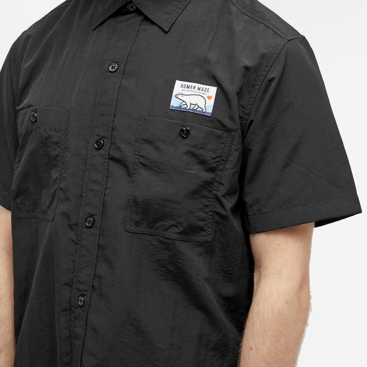 Human Made Men's Short Sleeve Camping Shirt in Black Human Made