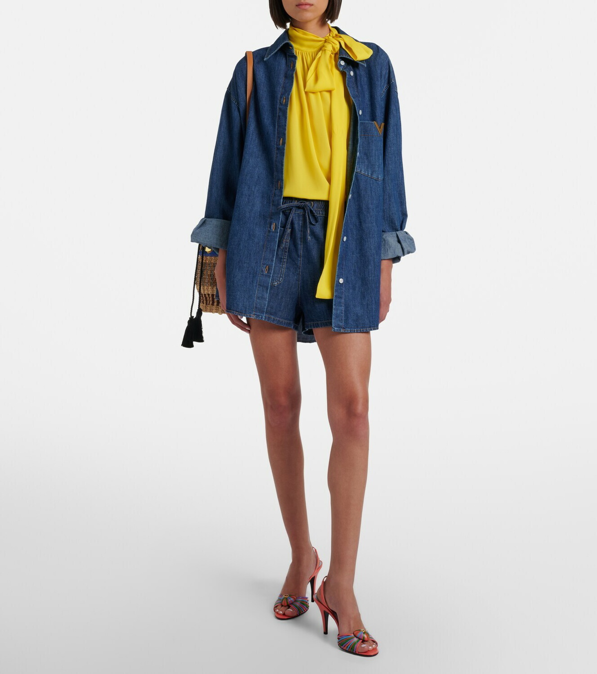Valentino VGold denim shorts