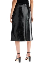 COURREGES vinyl midi skirt in seven Black