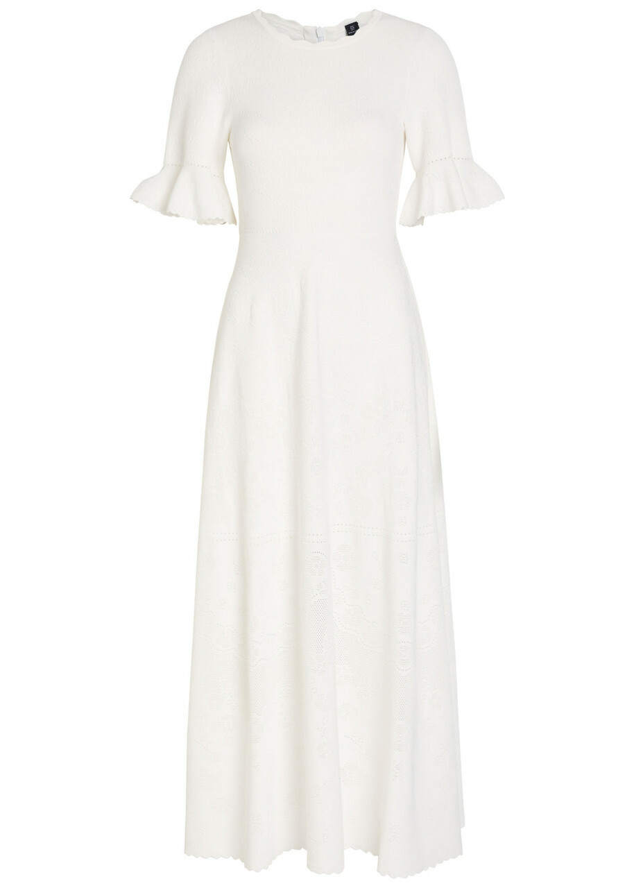 Needle & Thread Scalloped Pointelle-knit Gown Cream