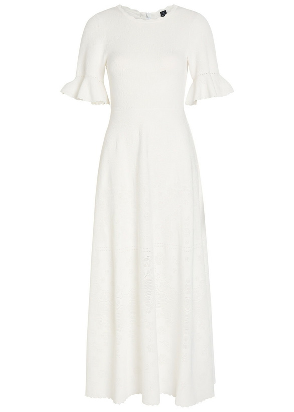 Photo: Needle & Thread Scalloped Pointelle-knit Gown Cream