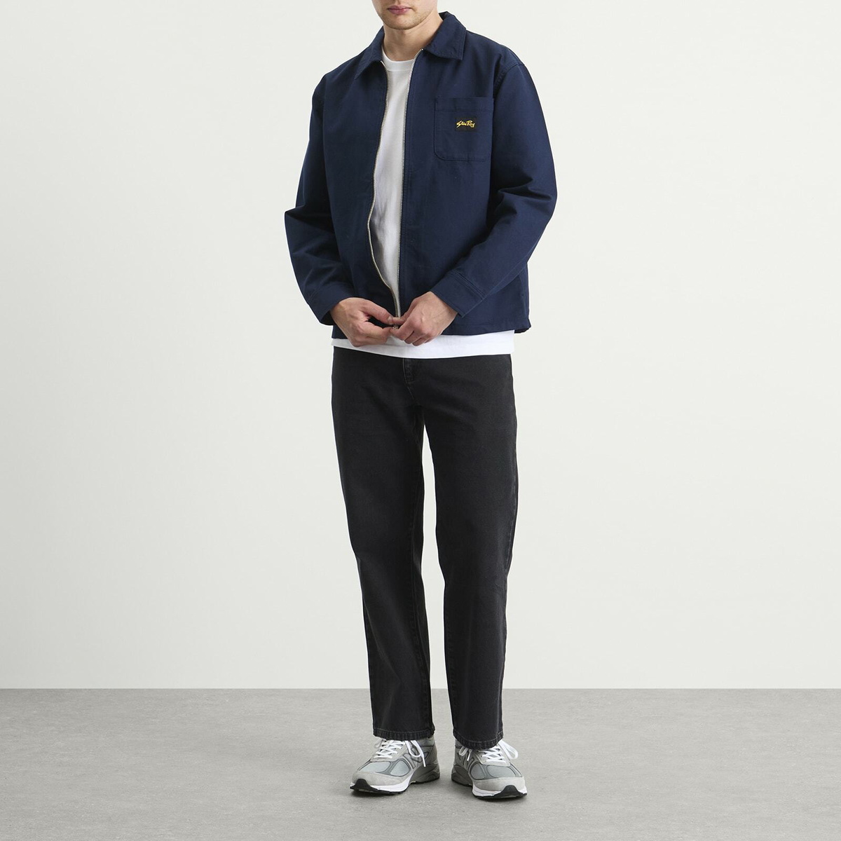 Stan Ray Men's Zip Shirt in Navy Bedford