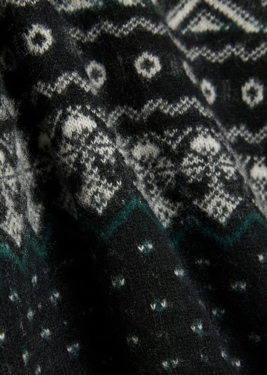 Vince Boiled Fair Isle Cashmere Jumper Black
