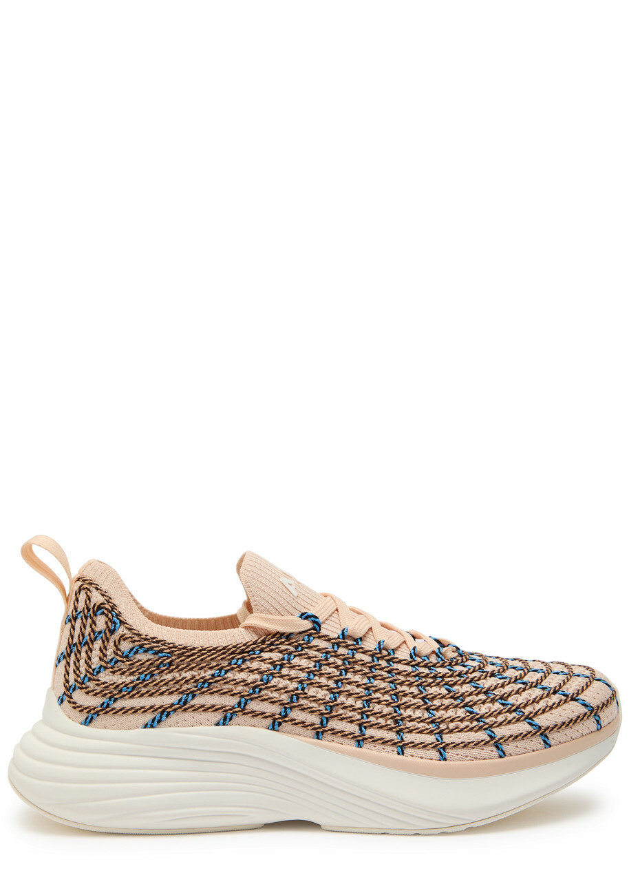 Athletic Propulsion Labs Zipline Embroidered Knitted Sneakers Beige
