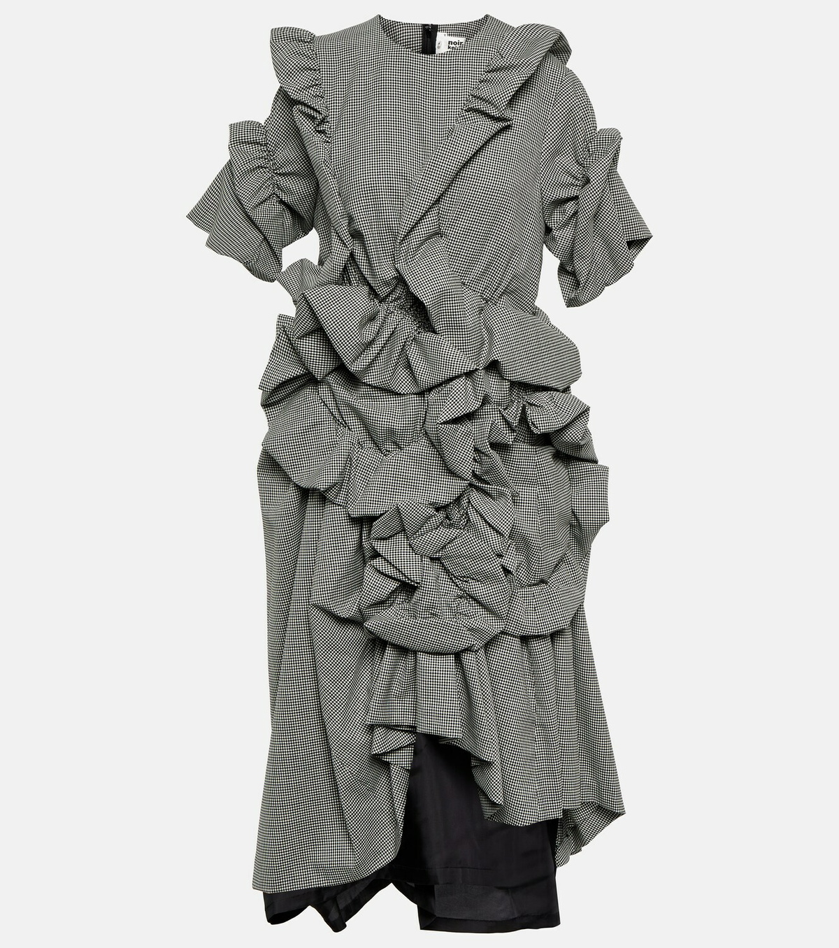 Noir Kei Ninomiya Gingham wool tweed minidress