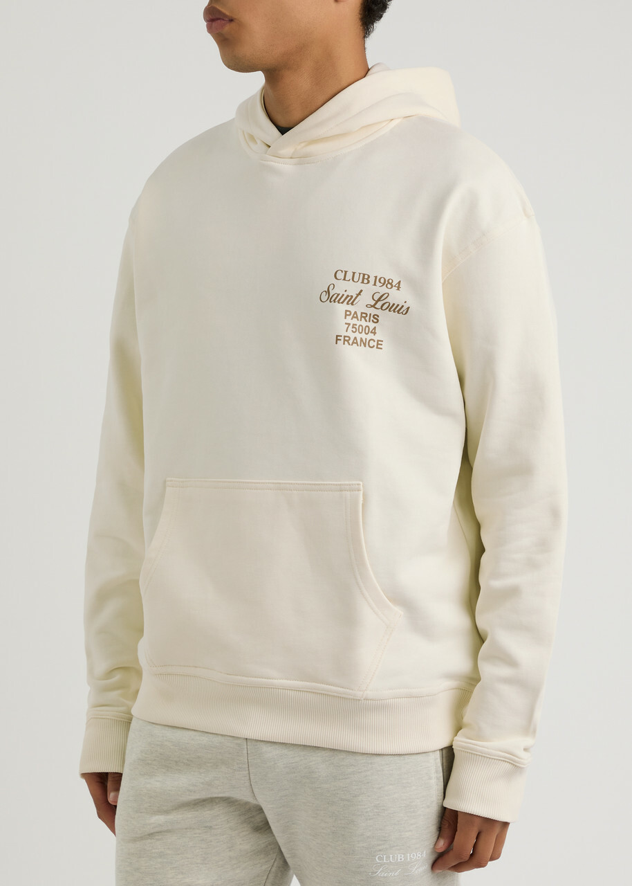 Club 1984 Patron 84 Printed Hooded Cotton Sweatshirt Off White