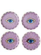 JONATHAN ADLER Set Of 4 Fleur Coasters