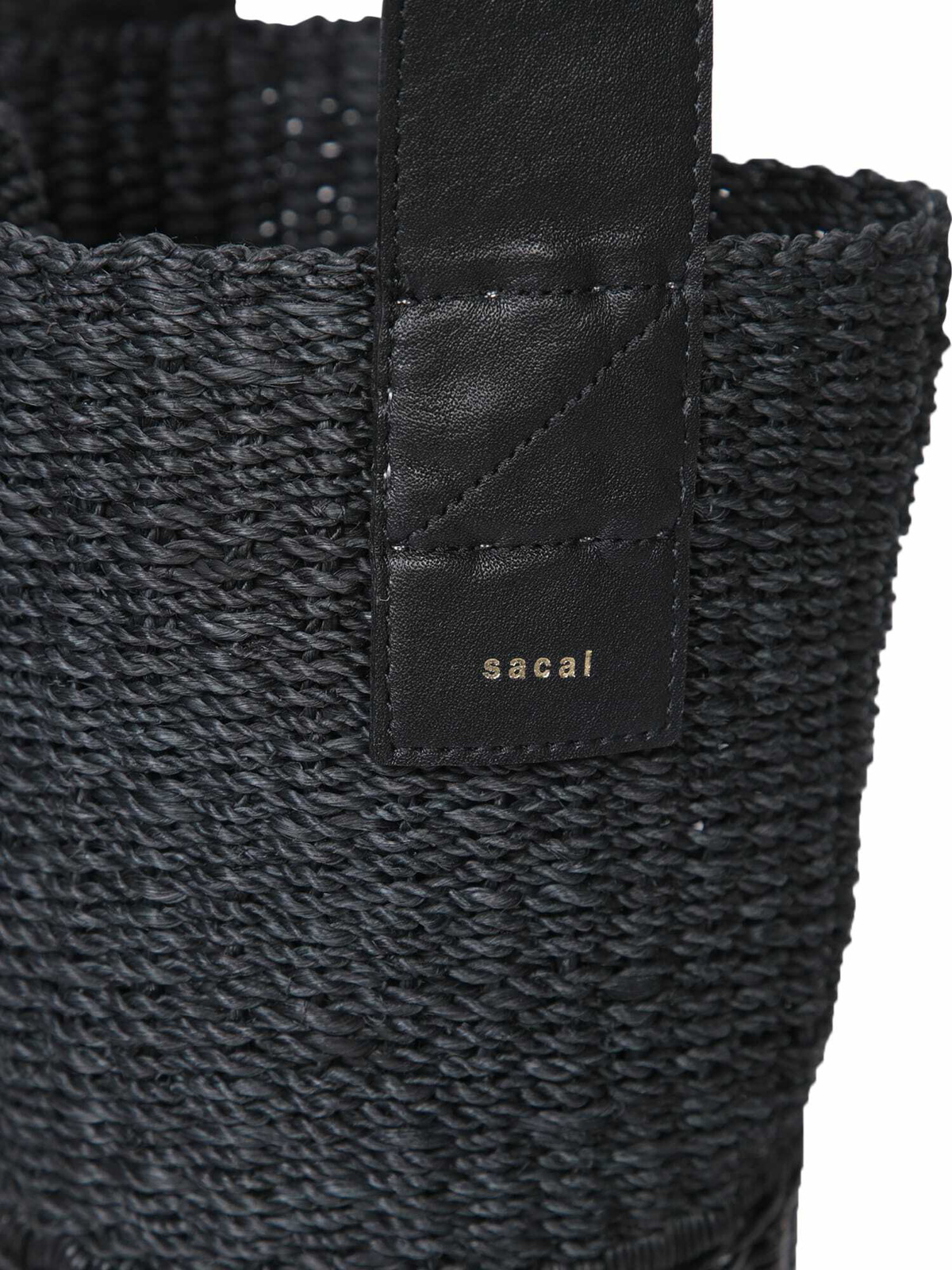 Sacai Black Raffia Bucket Bag Sacai