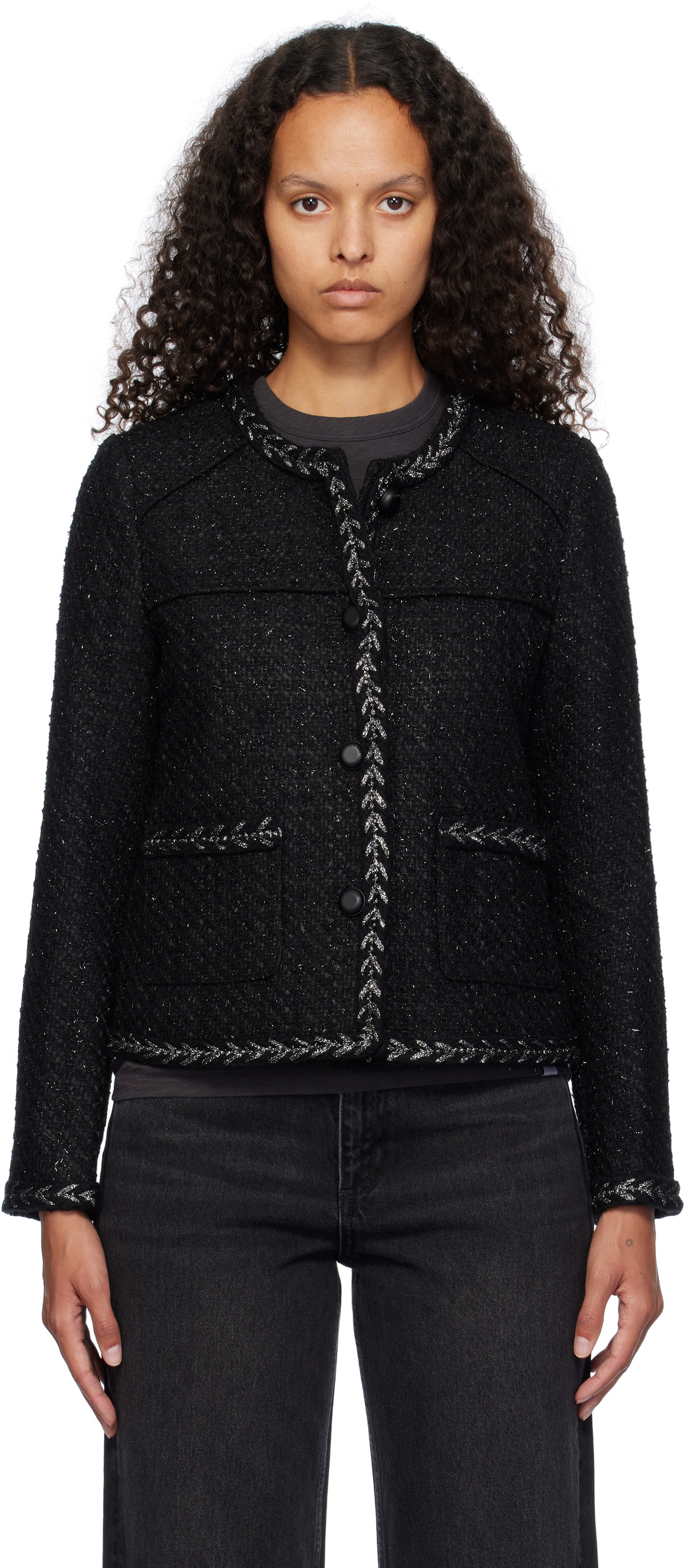 rag & bone Black Mirabelle Tweed Jacket Rag and Bone