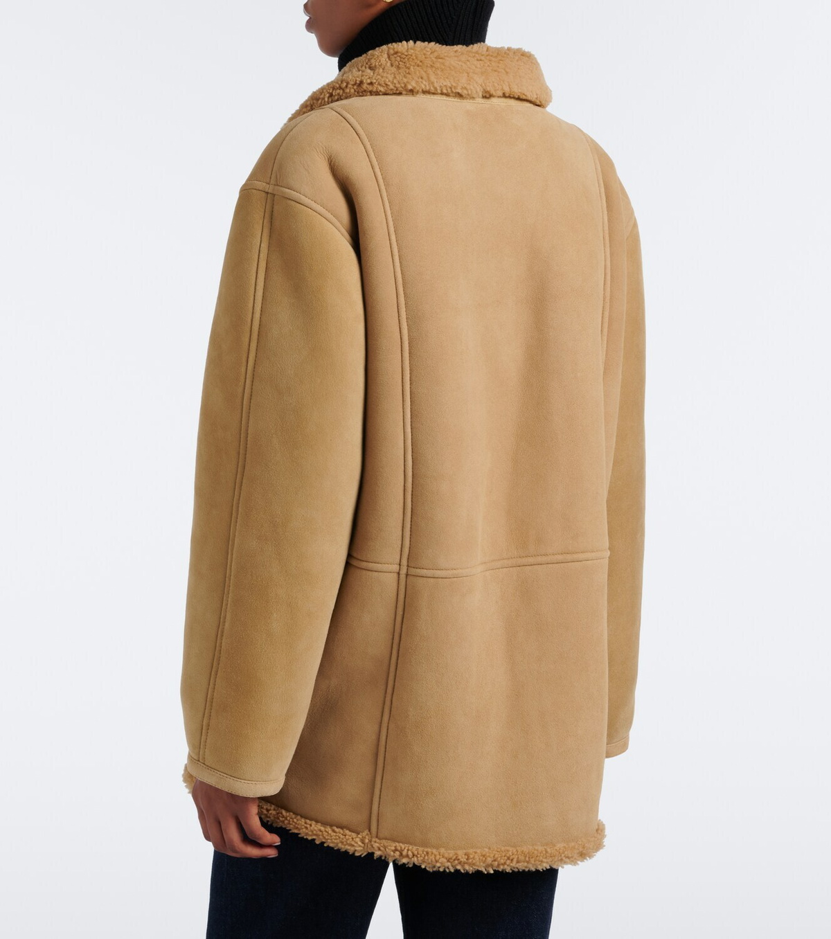 Veronica Beard Lavington shearling-lined suede coat