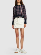 THOM BROWNE - Checked Cashmere Knit Cropped Vest