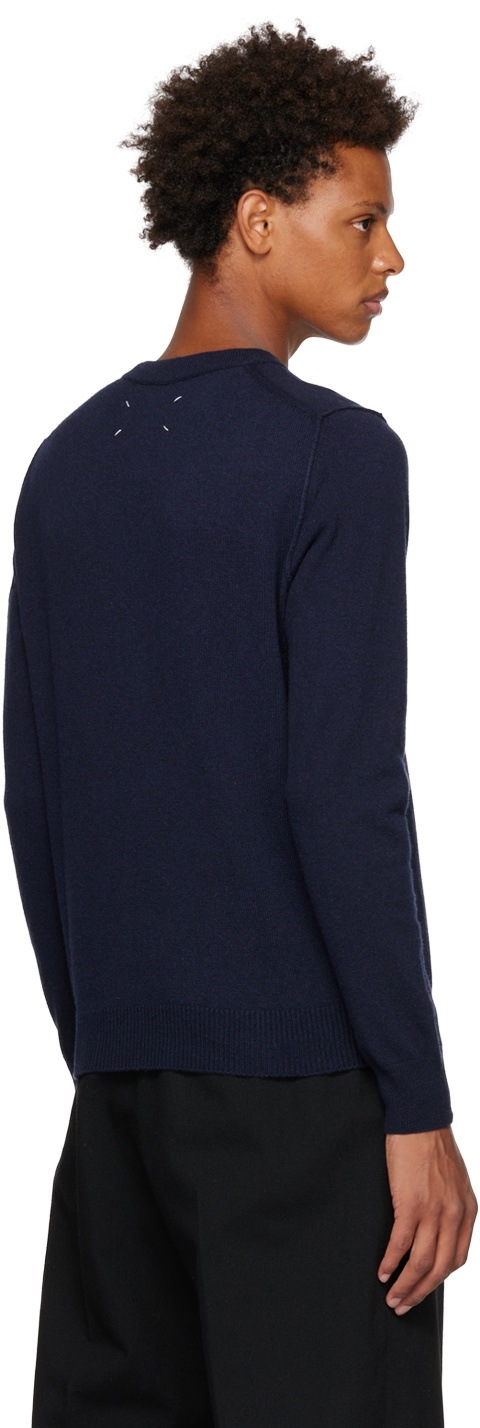 Maison Margiela Navy Ribbed Sweater Maison Margiela