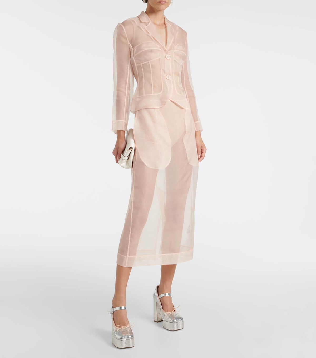 【simone rocha 】Pencil Skirt Sheer Bow Ribbon Pencil Skirt – Simone Rocha