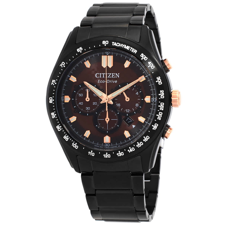 Photo: Citizen Chronograph Eco-Drive Brown Dial Mens Watch CA4534-81X