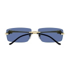 Cartier Eyewear Cartier Ct0430s Panthère De Cartier 004 Gold Blue Sunglasses