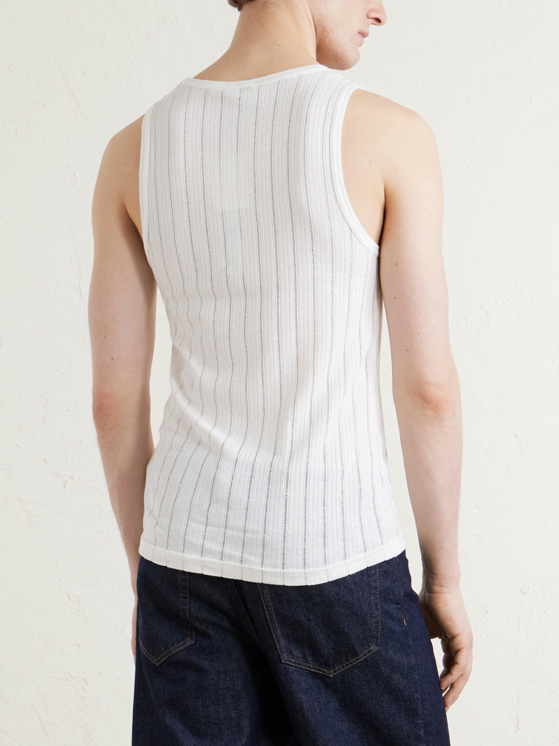 Aimé Leon Dore - Pointelle-Knit Cotton and Linen-Blend Tank Top - White