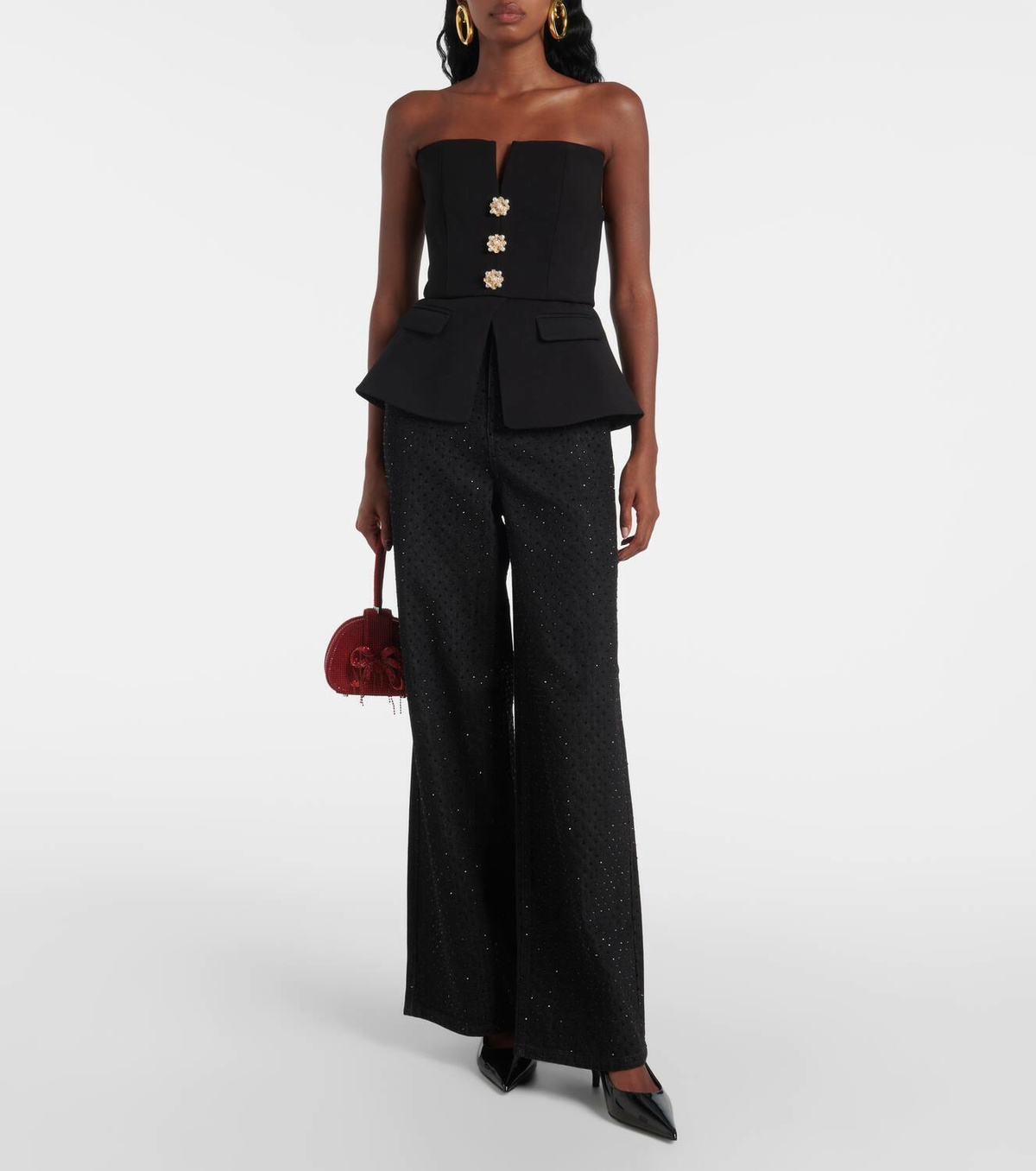 Self-Portrait Crêpe bandeau top Self-Portrait